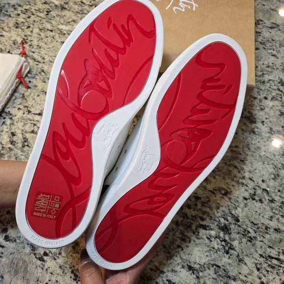 NEW Christian Louboutin Fun Louise Junior Flat White Sneakers Size 39 - Picture 10 of 12